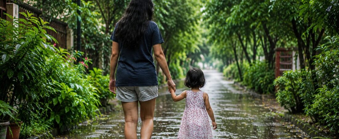 A Walk in the Rain with My Little Girl