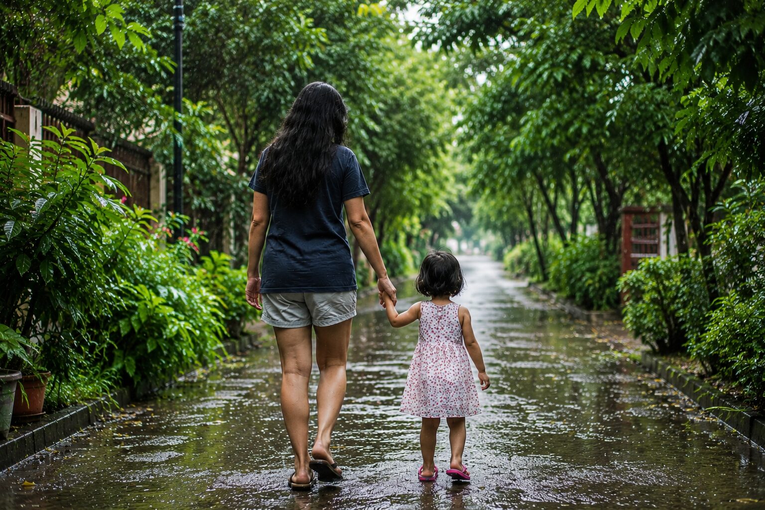 A Walk in the Rain with My Little Girl